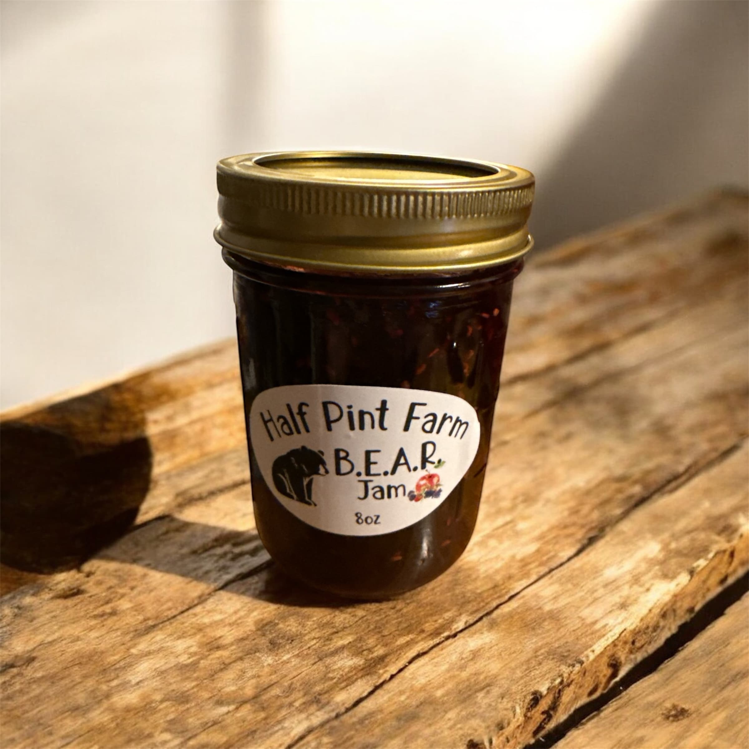 B.E.A.R. Jam - 8oz jar of Blackberry Elderberry Apple Raspberry jam from Half Pint Farm