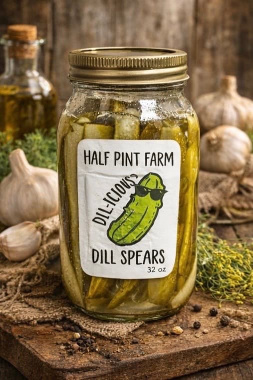 Dill-icious Spears - Classic dill pickle spears from Half Pint Farm